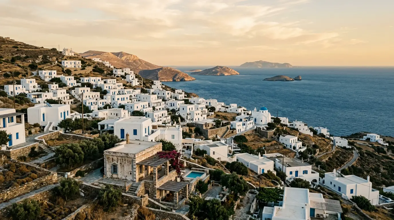 Seafront villa with infinity pool above the Aegean